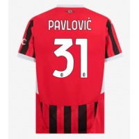 Camisa de Futebol AC Milan Strahinja Pavlovic #31 Equipamento Principal 2024-25 Manga Curta